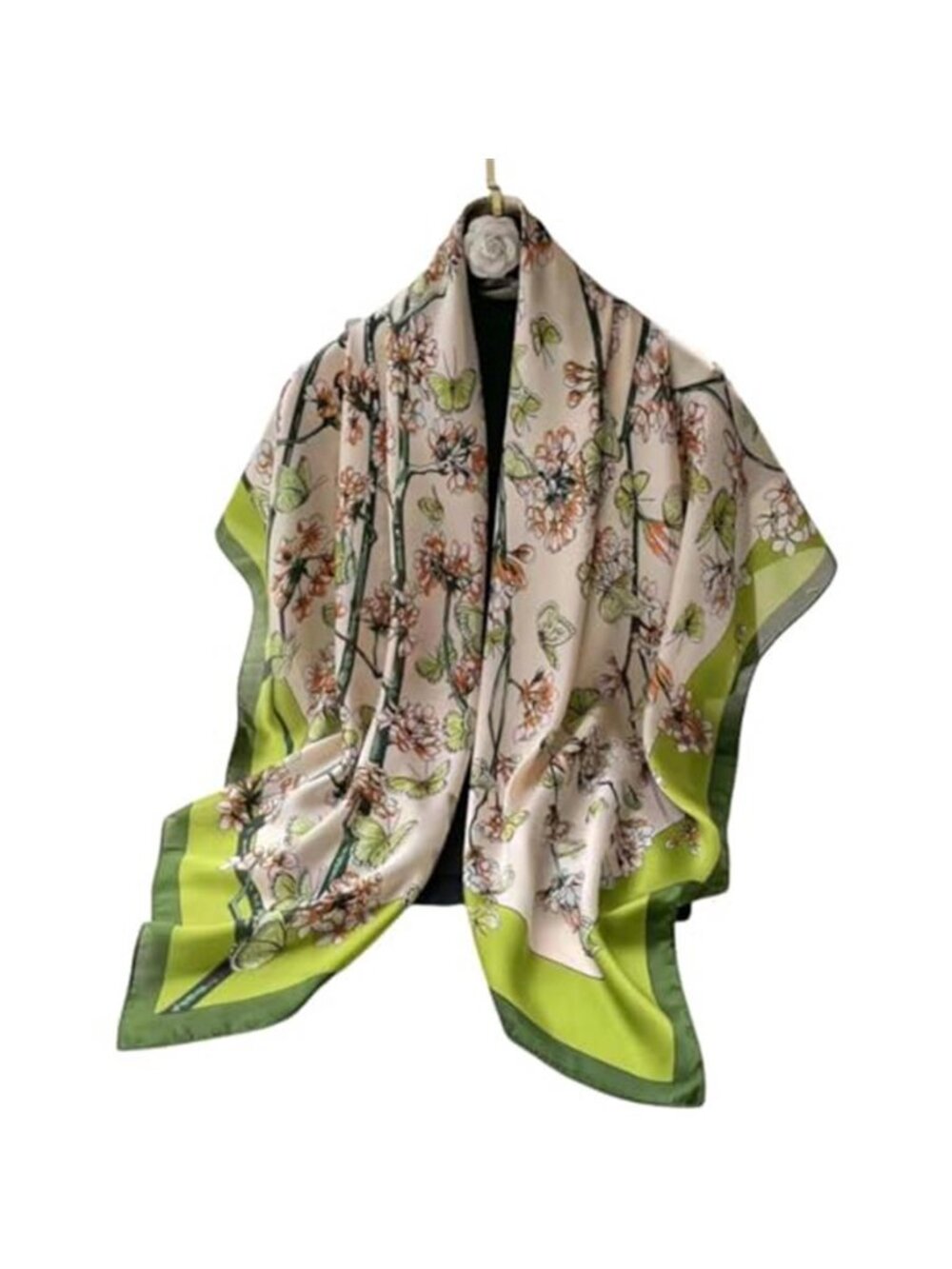 Women's Extra Large Square Scarf Silk Feeling Hair Scarf, 43 x 43"
